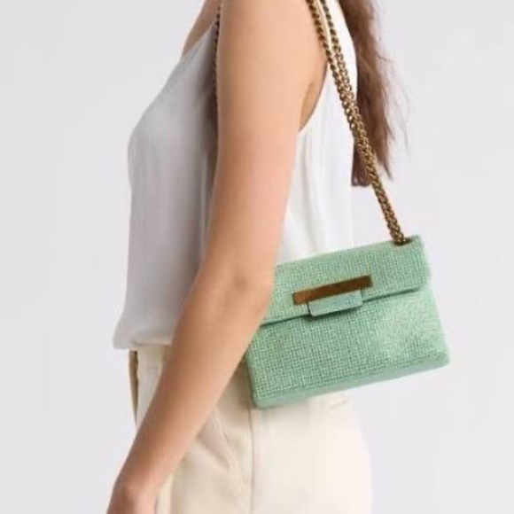 Kurt Geiger Crystal Mini Plate Brixton Shoulder Bag in Green NWT ** SOLD OUT ** - Picture 7 of 7